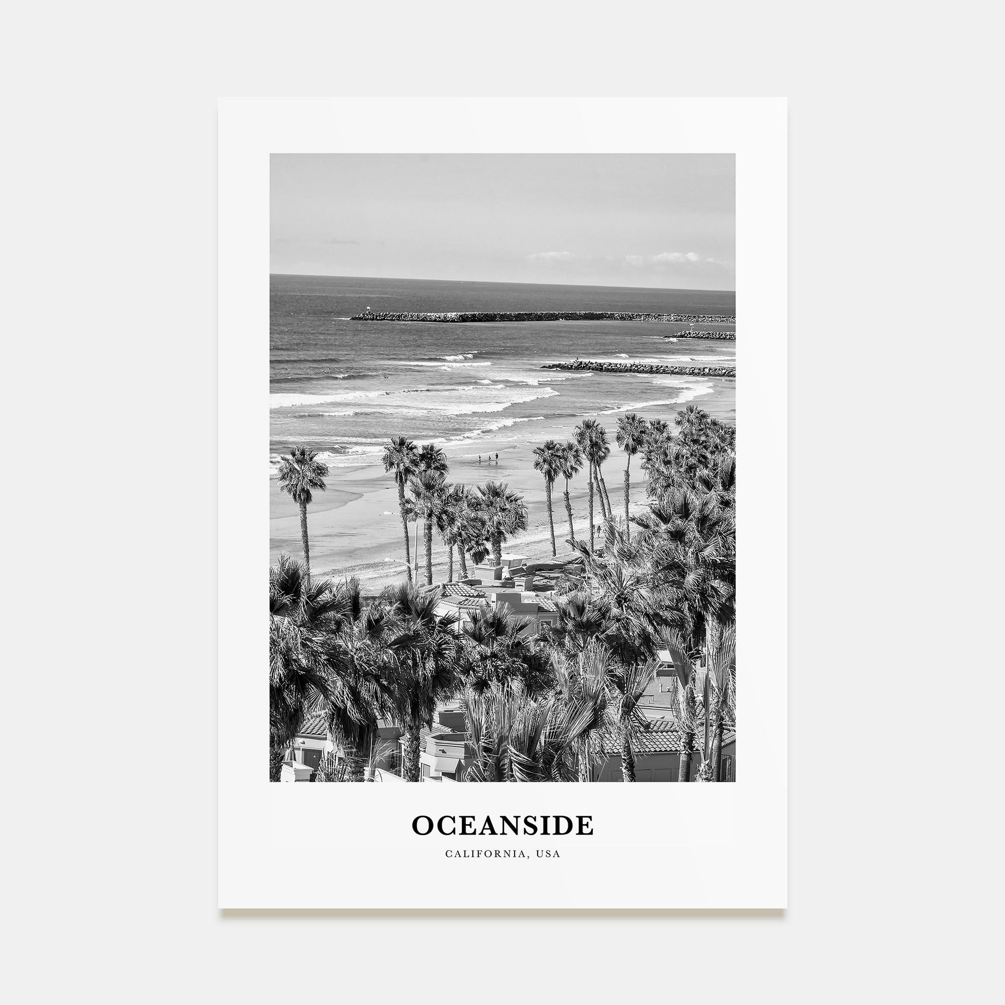 Oceanside Portrait B&W No 2 Poster