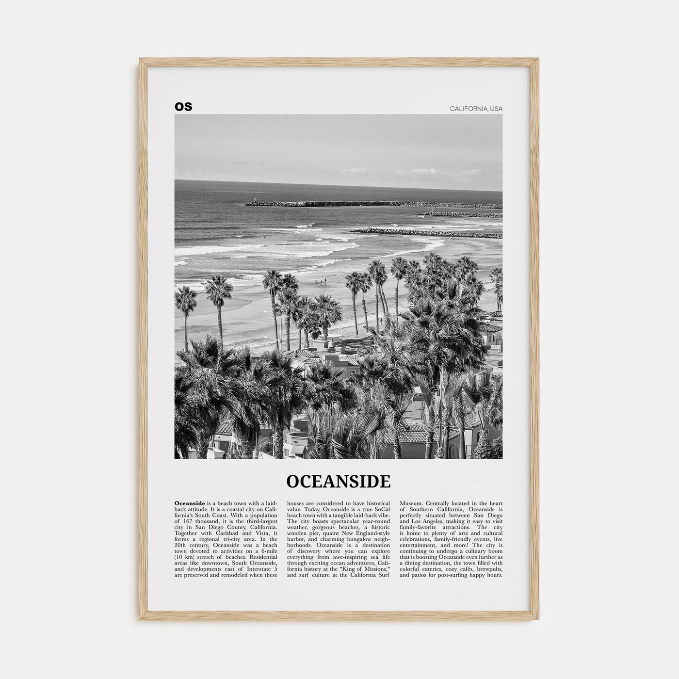 Oceanside Travel B&W No 1 Poster