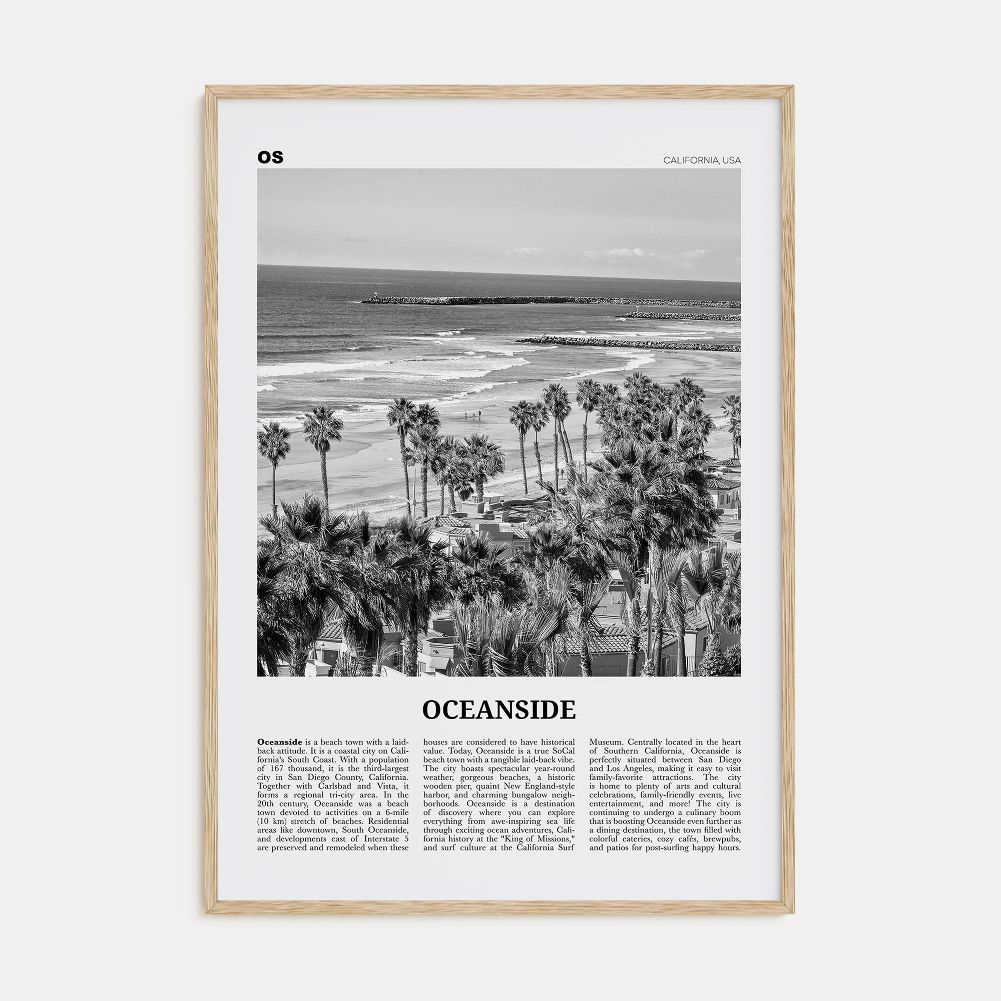 Oceanside Travel B&W No 1 Poster