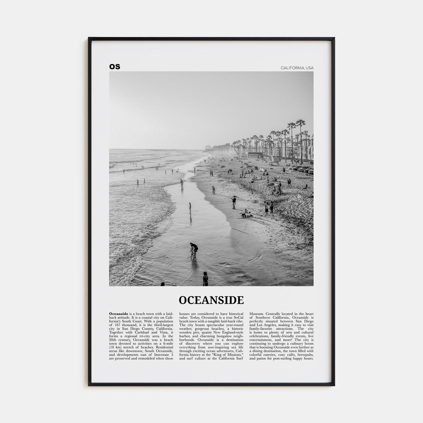 Oceanside Travel B&W No 2 Poster