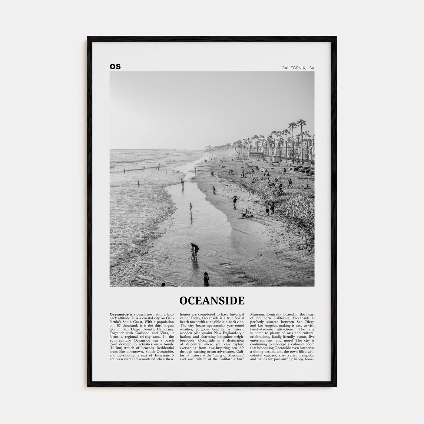 Oceanside Travel B&W No 2 Poster