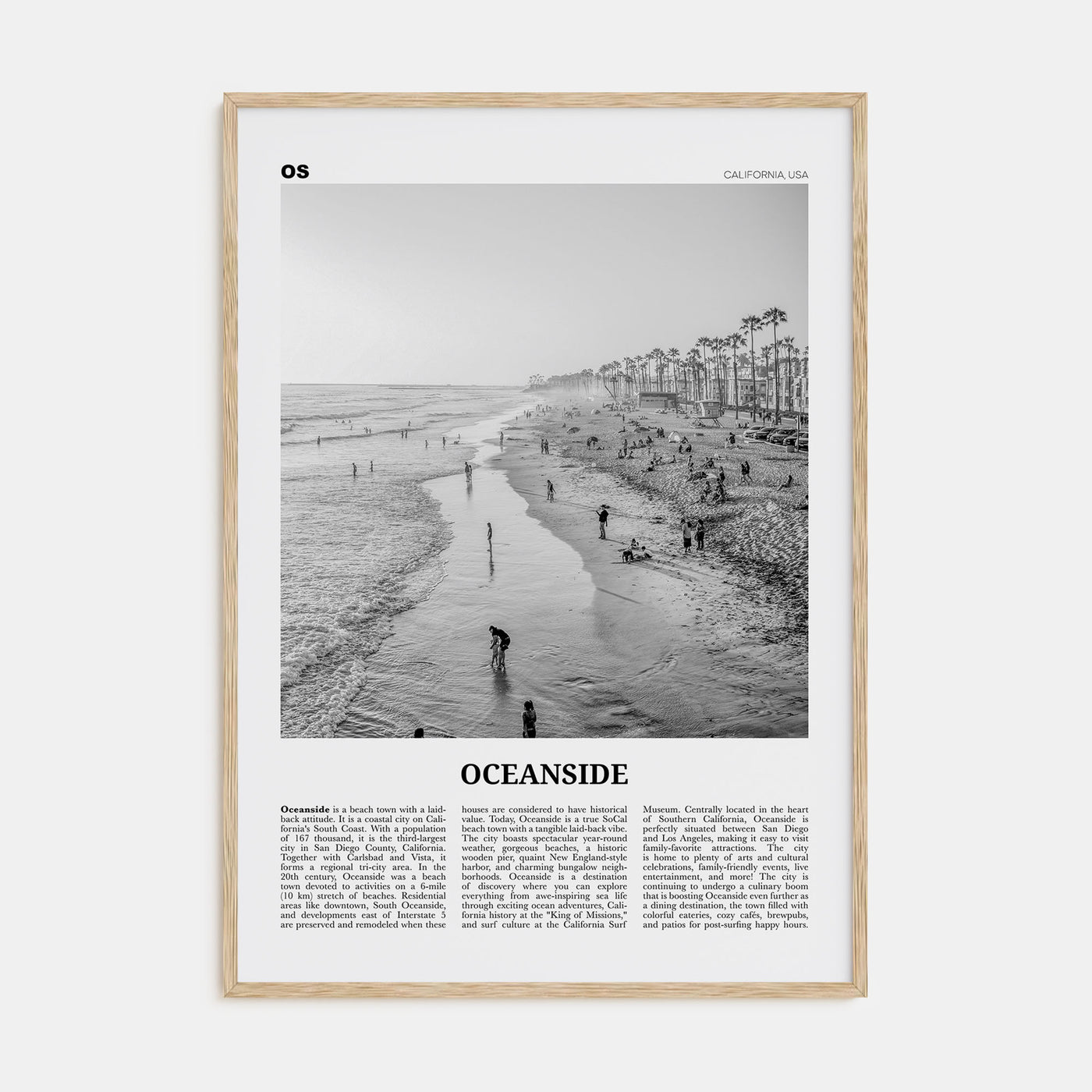 Oceanside Travel B&W No 2 Poster