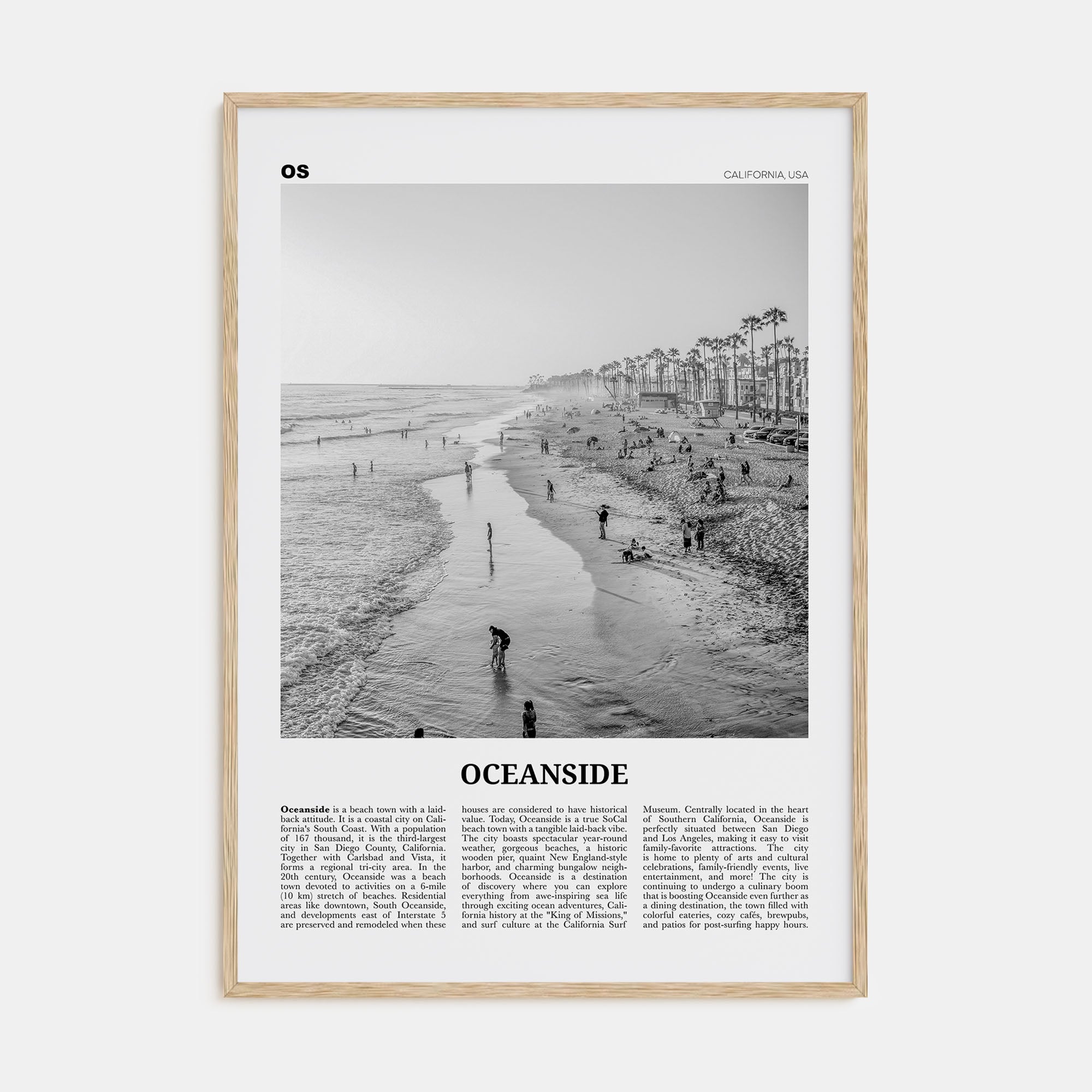 Oceanside Travel B&W No 2 Poster