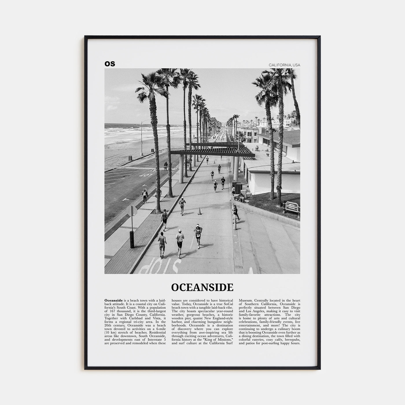 Oceanside Travel B&W No 3 Poster