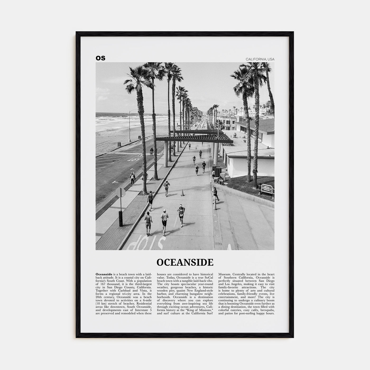Oceanside Travel B&W No 3 Poster