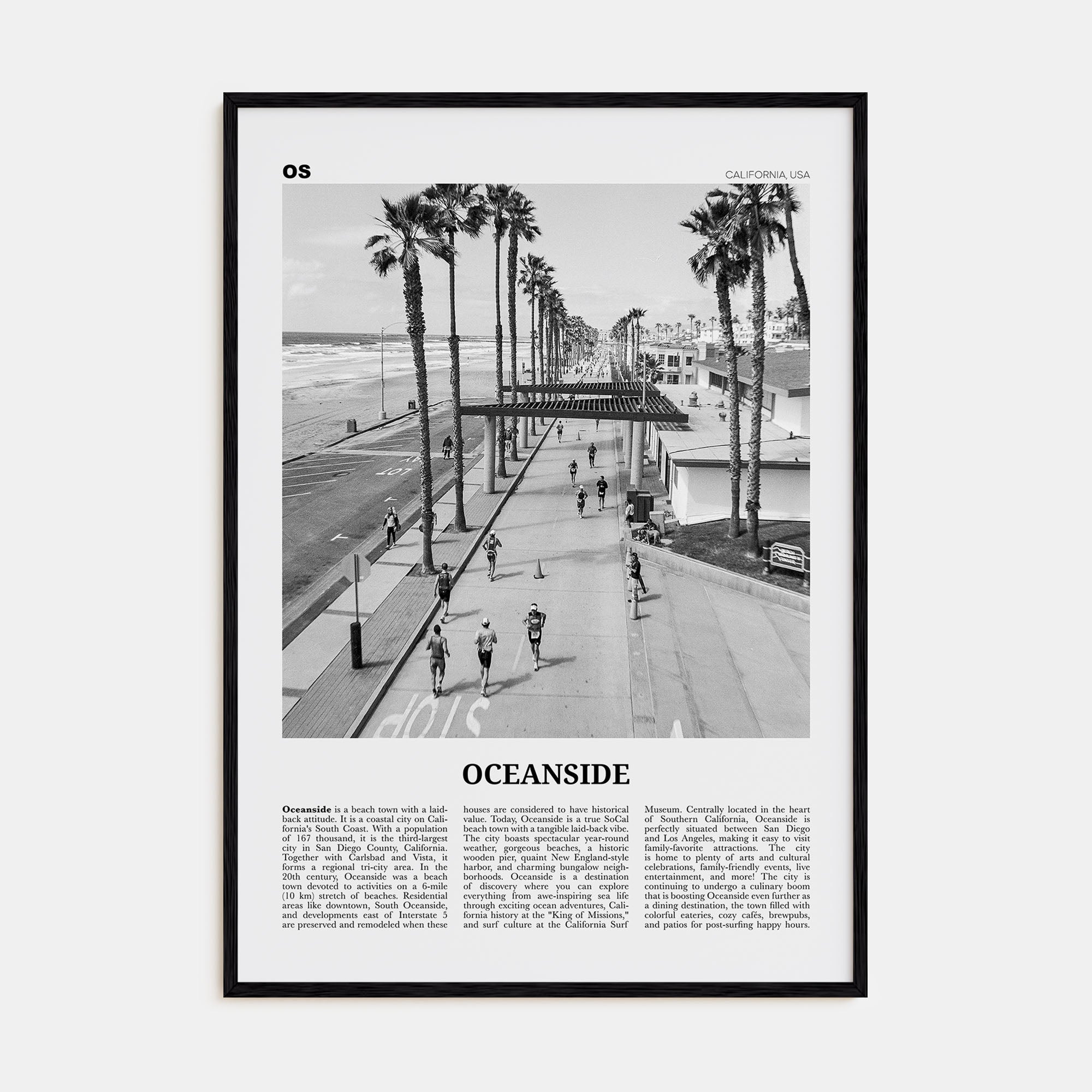 Oceanside Travel B&W No 3 Poster