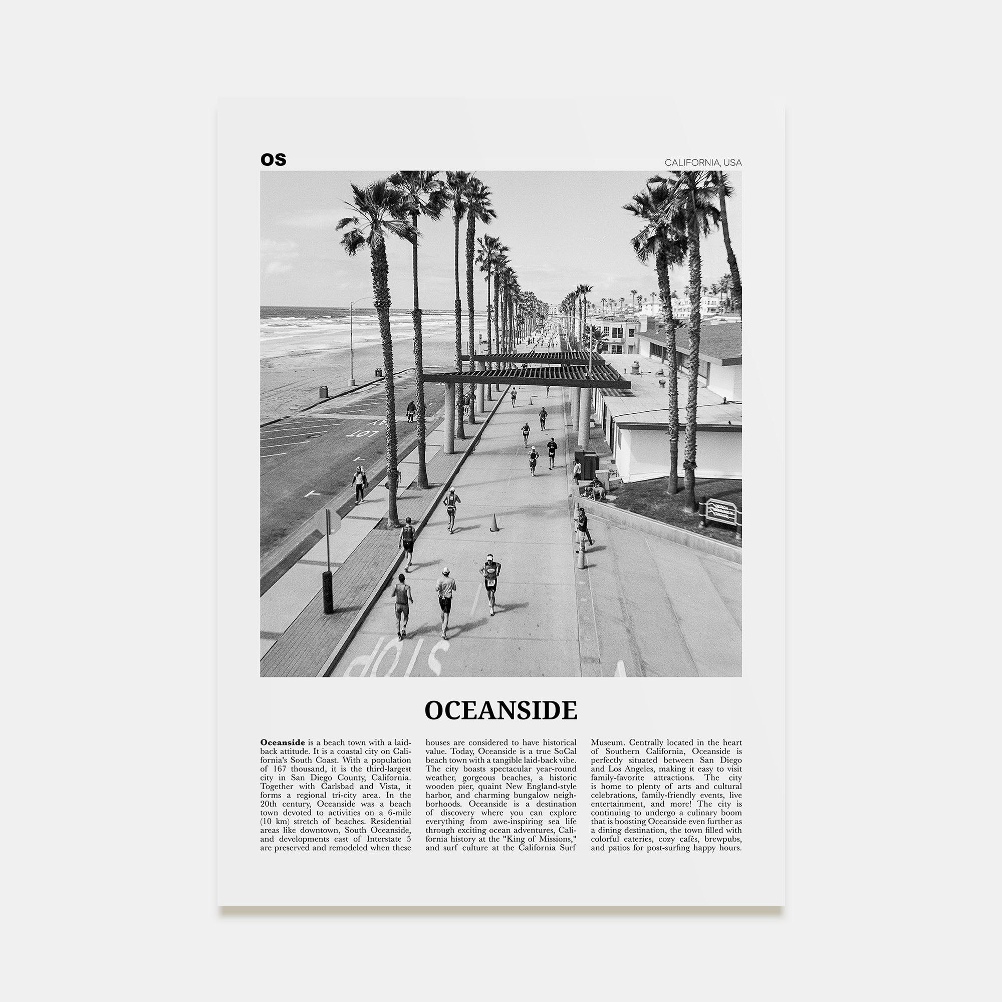 Oceanside Travel B&W No 3 Poster