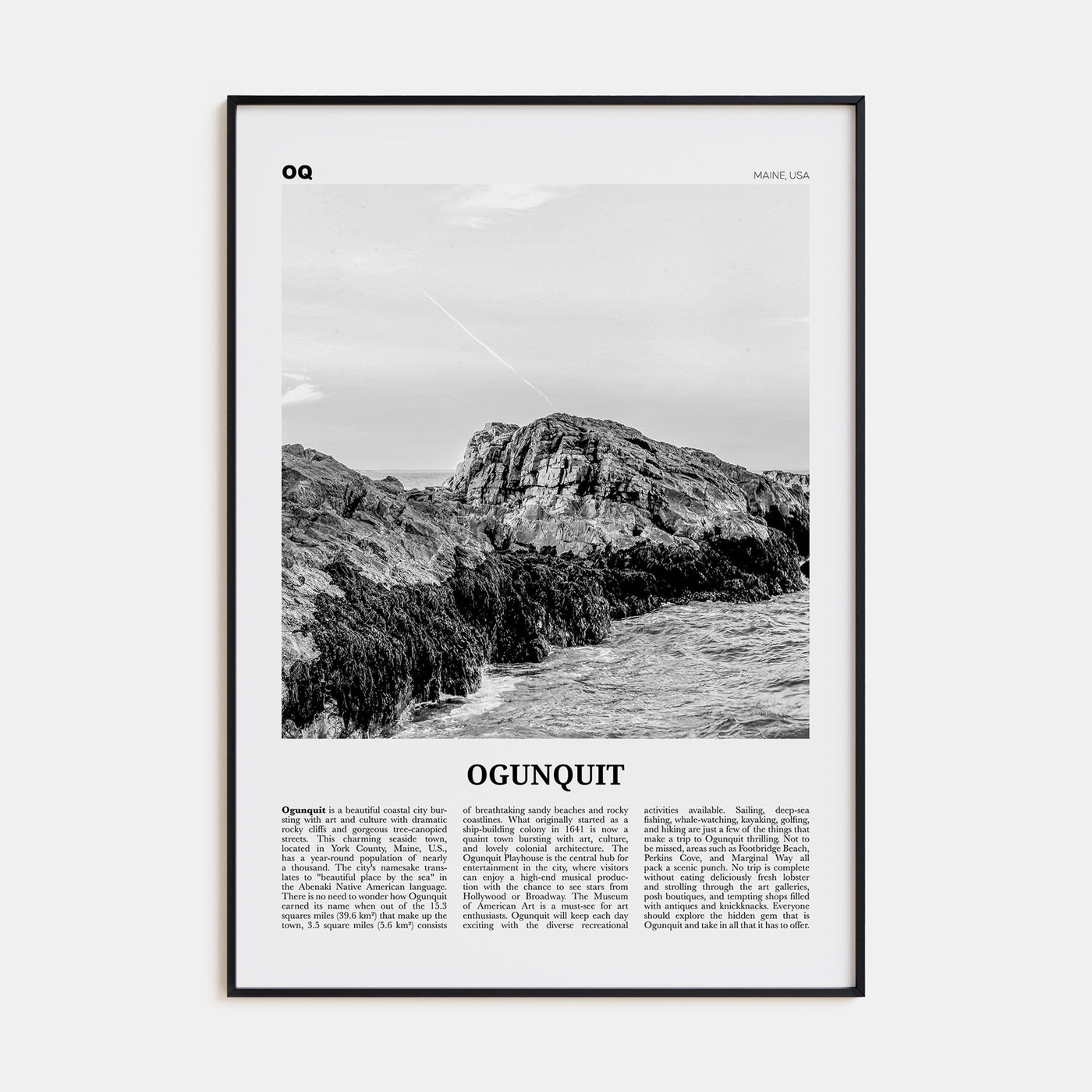 Ogunquit Travel B&W Poster