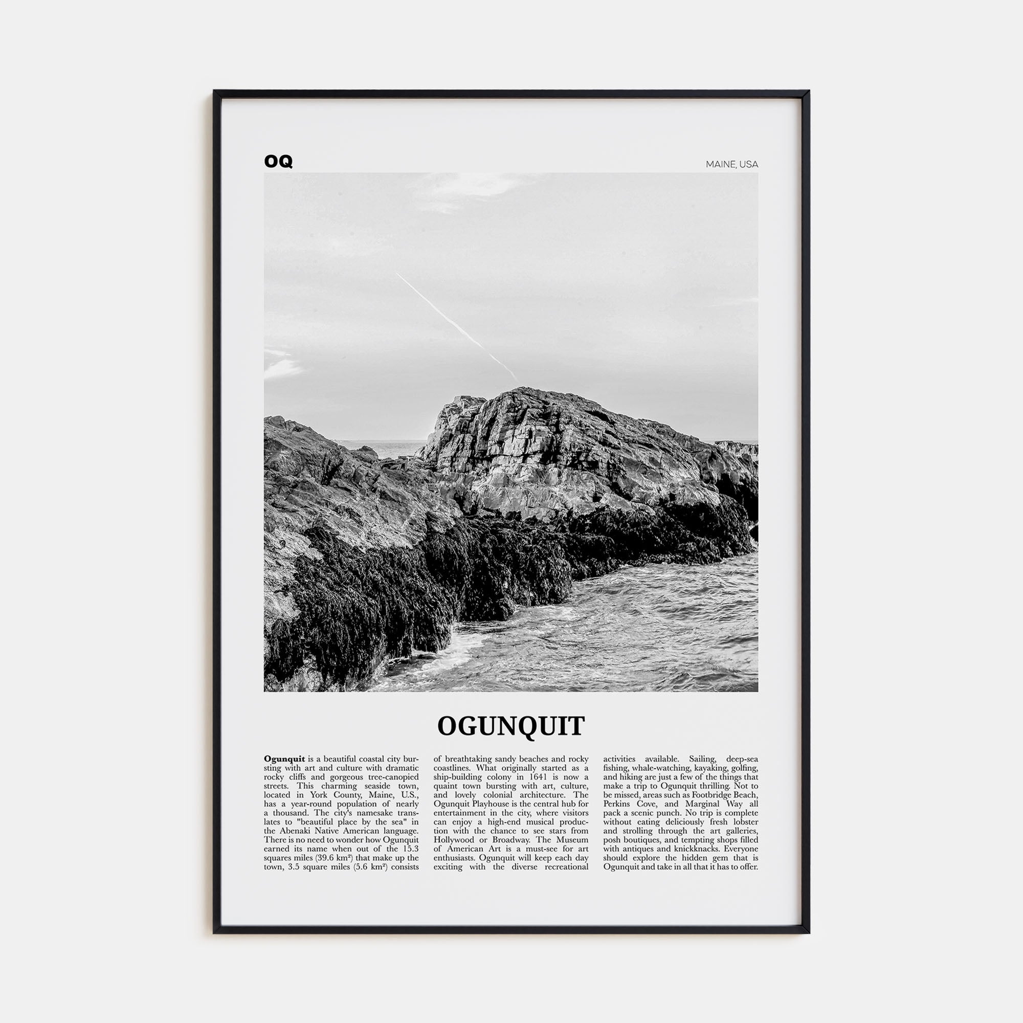 Ogunquit Travel B&W Poster