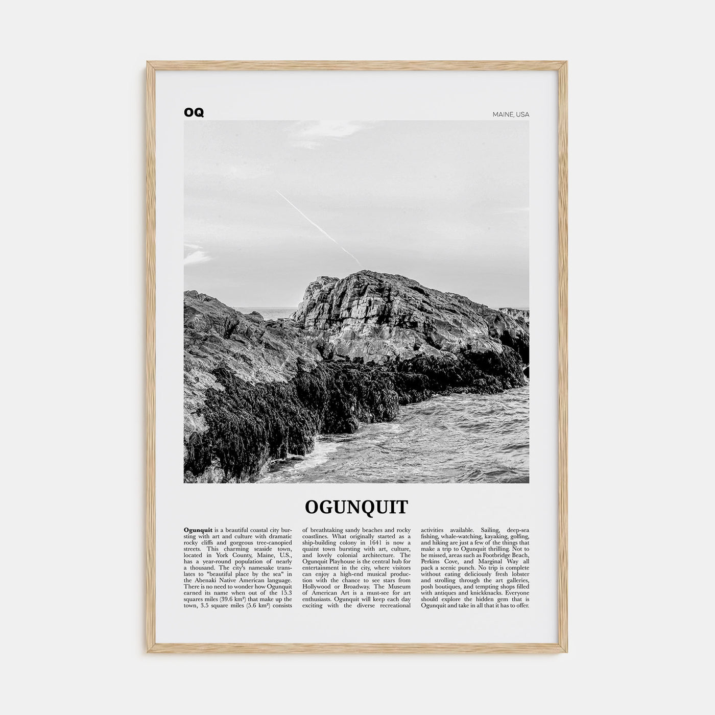 Ogunquit Travel B&W Poster