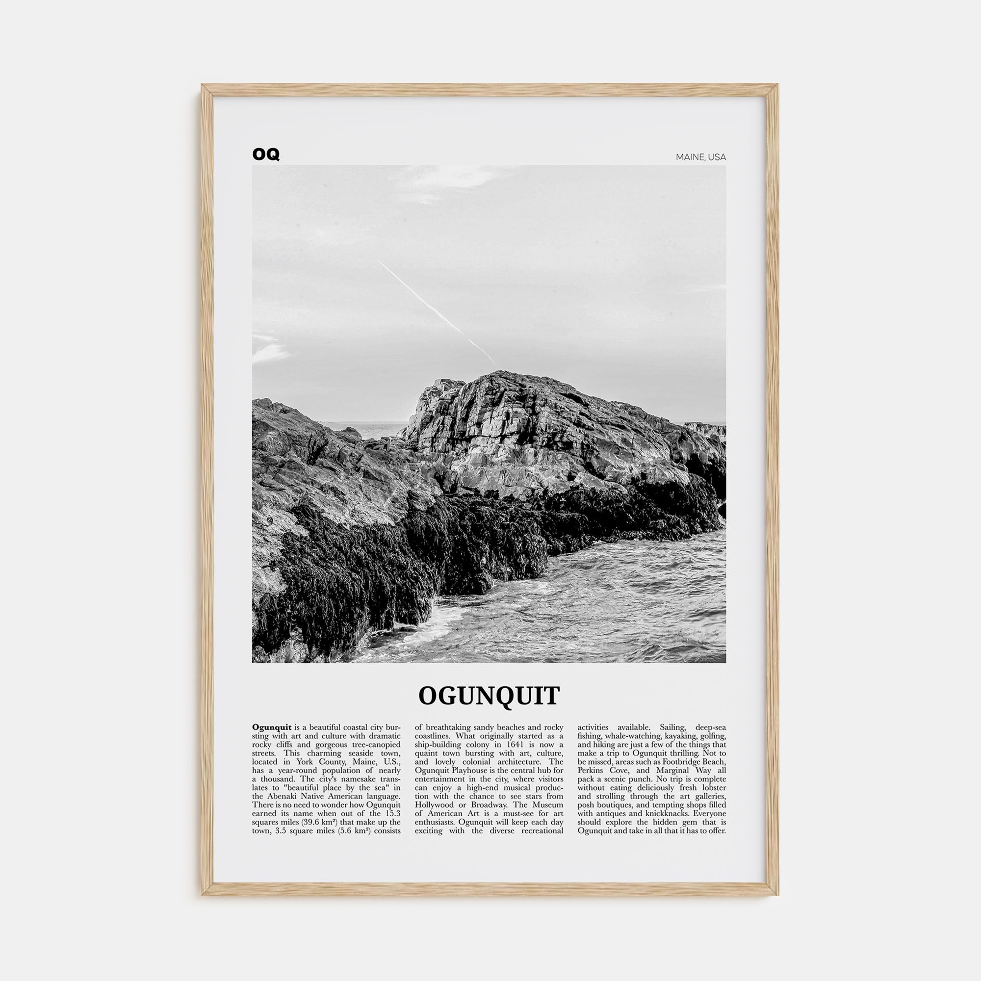 Ogunquit Travel B&W Poster