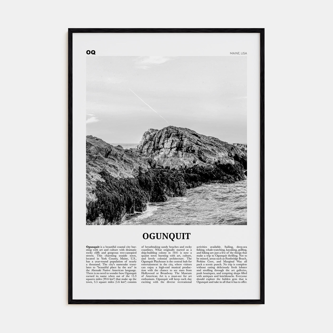 Ogunquit Travel B&W Poster