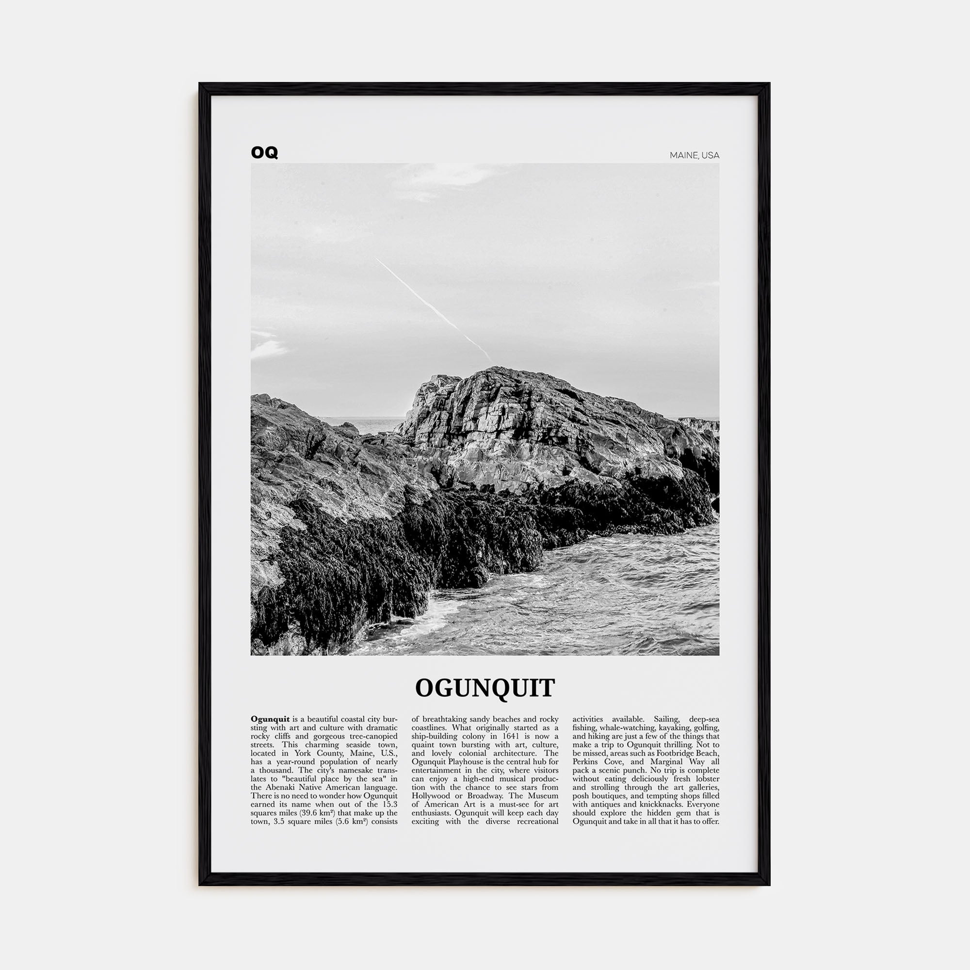 Ogunquit Travel B&W Poster