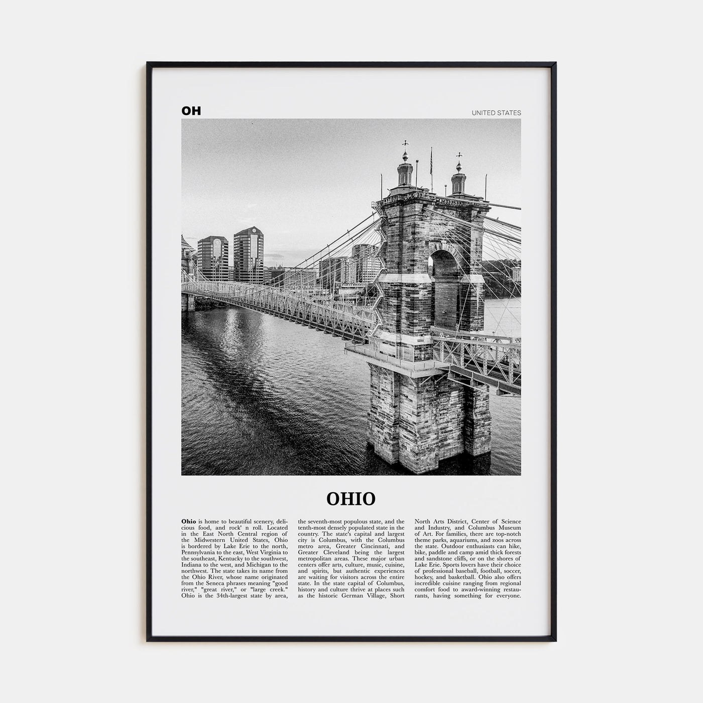 Ohio Travel B&W No 1 Poster