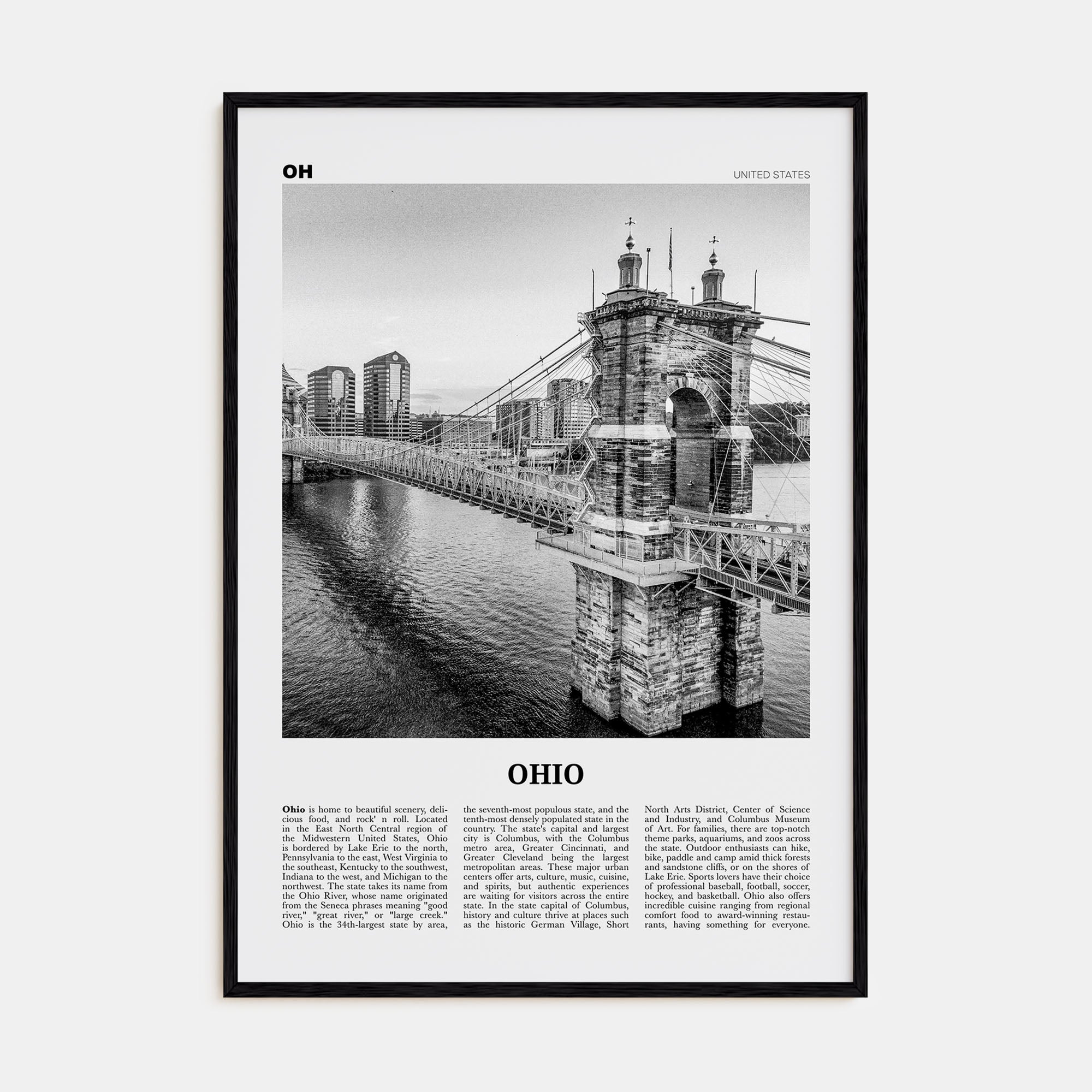Ohio Travel B&W No 1 Poster