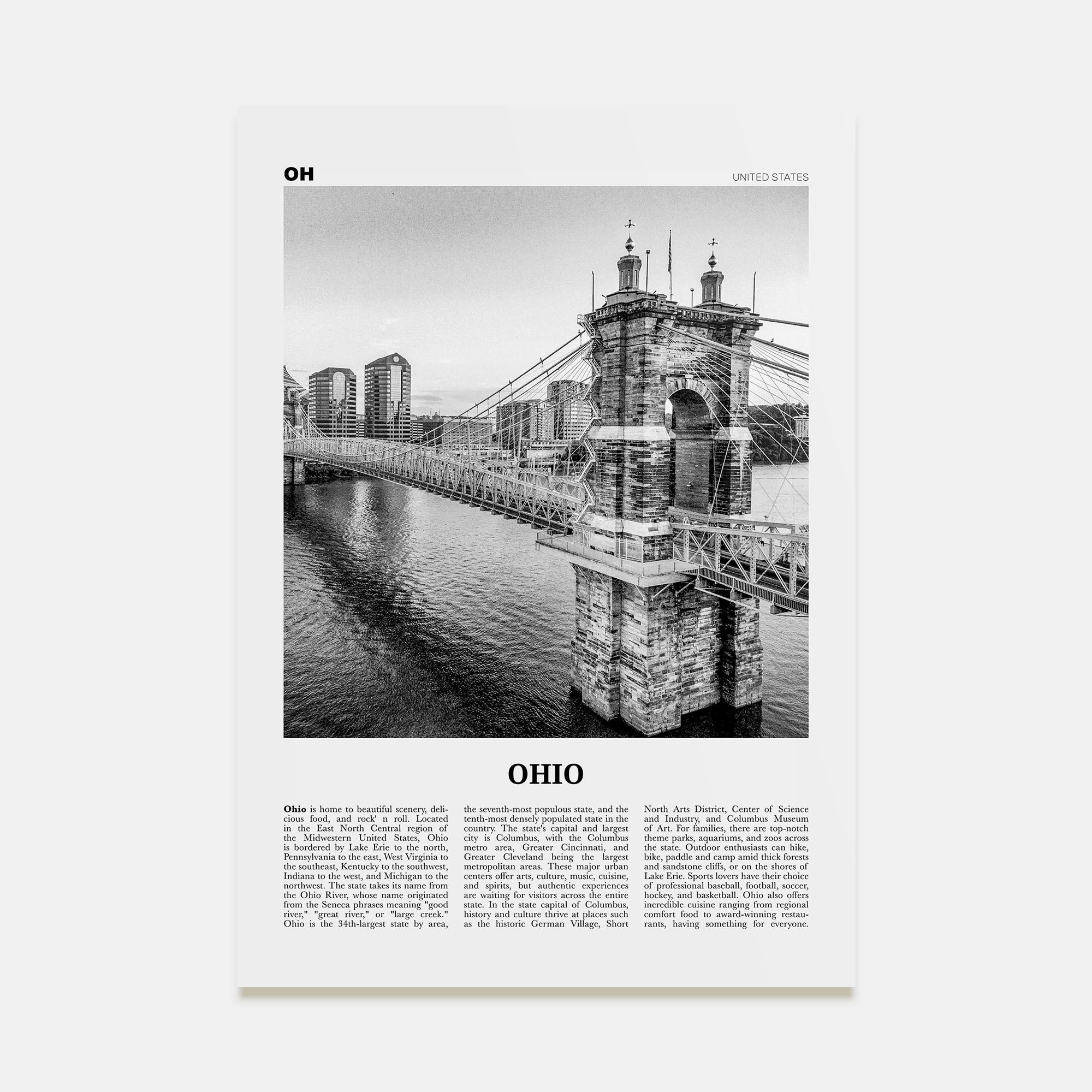 Ohio Travel B&W No 1 Poster