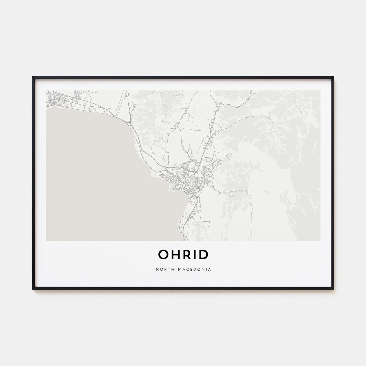 Ohrid Map Landscape Poster