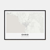 Ohrid Map Landscape Poster