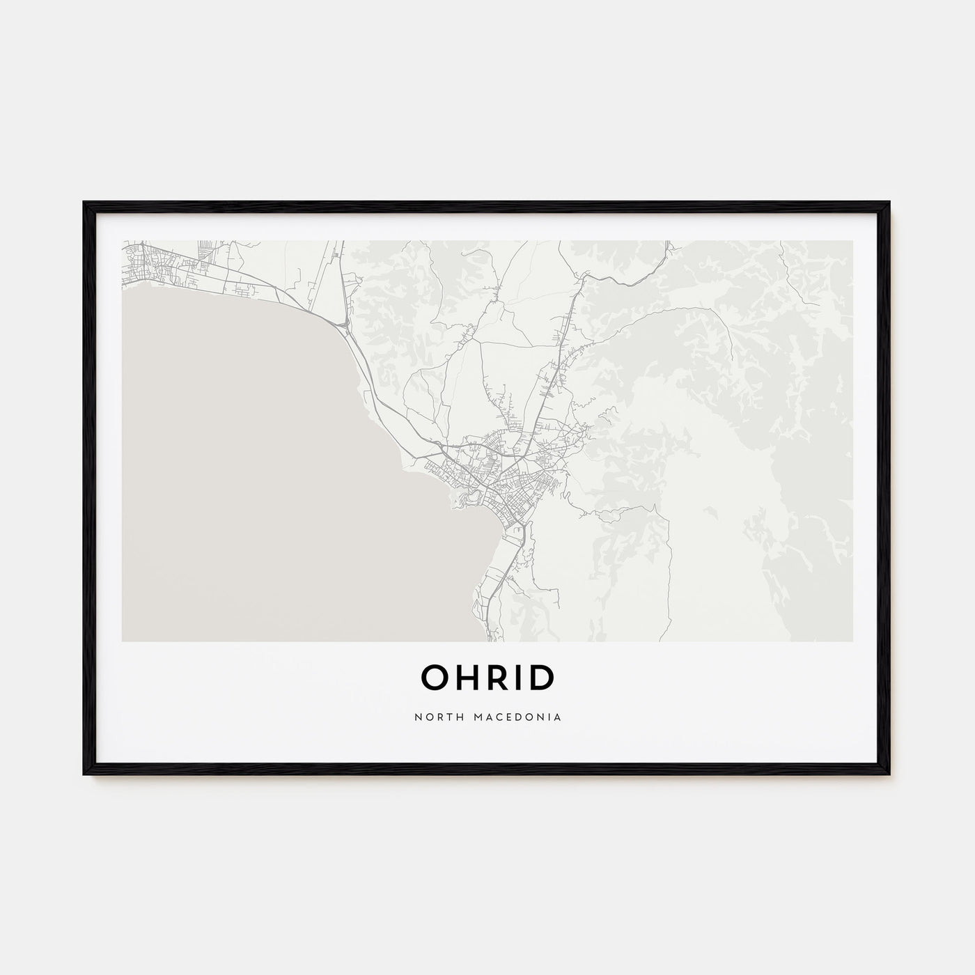 Ohrid Map Landscape Poster