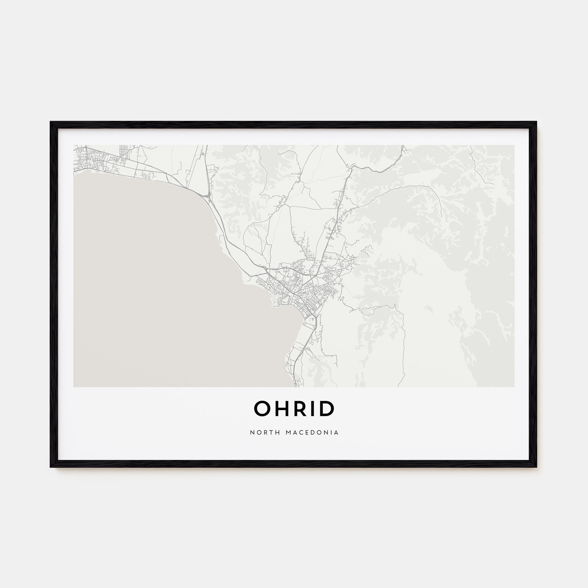 Ohrid Map Landscape Poster