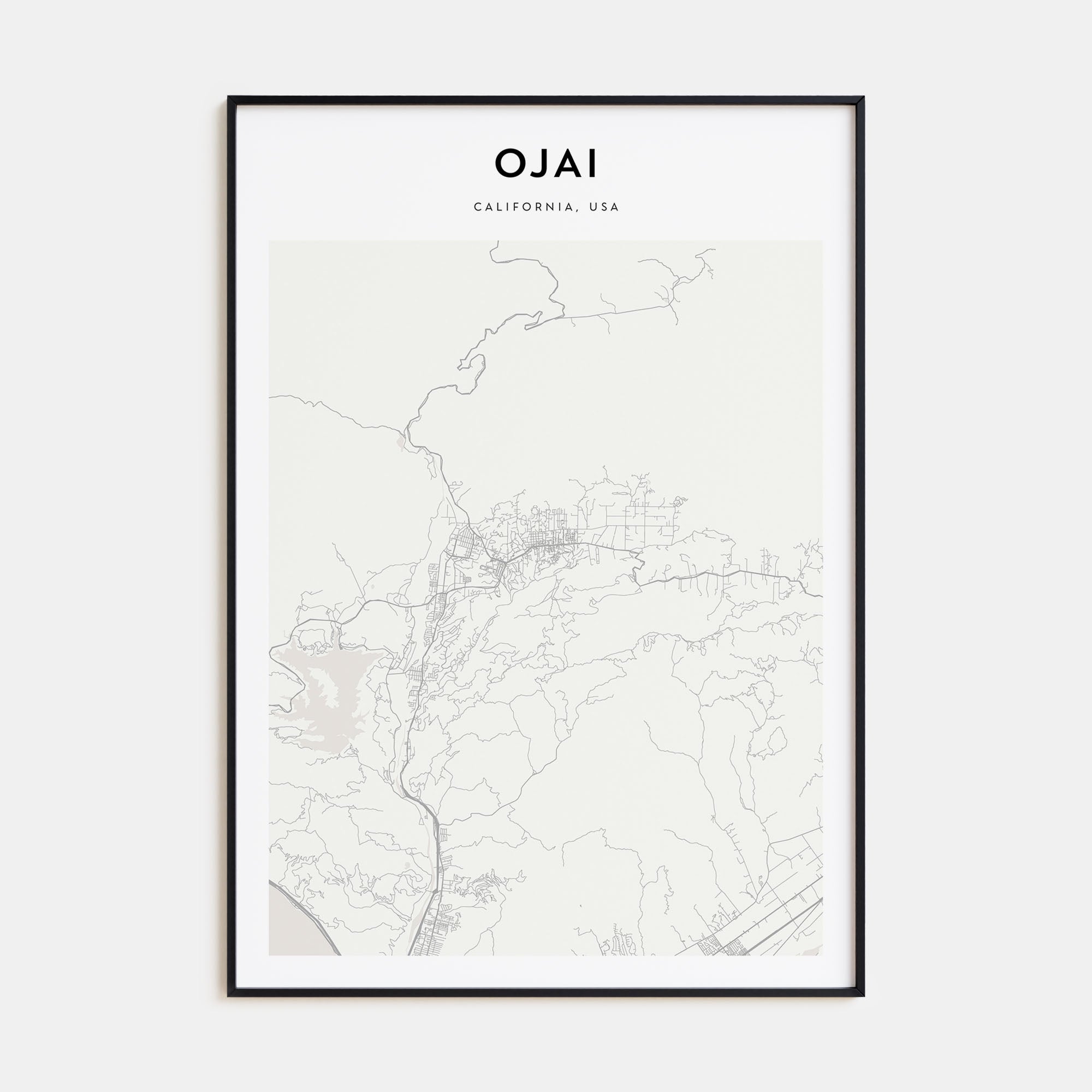 Ojai Map Portrait Poster
