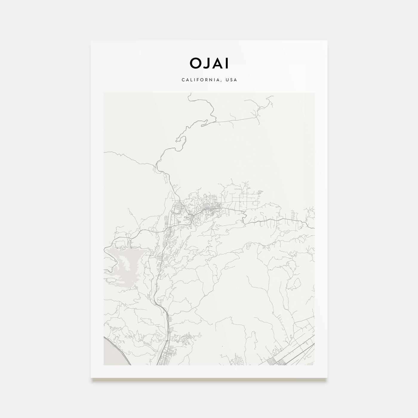 Ojai Map Portrait Poster