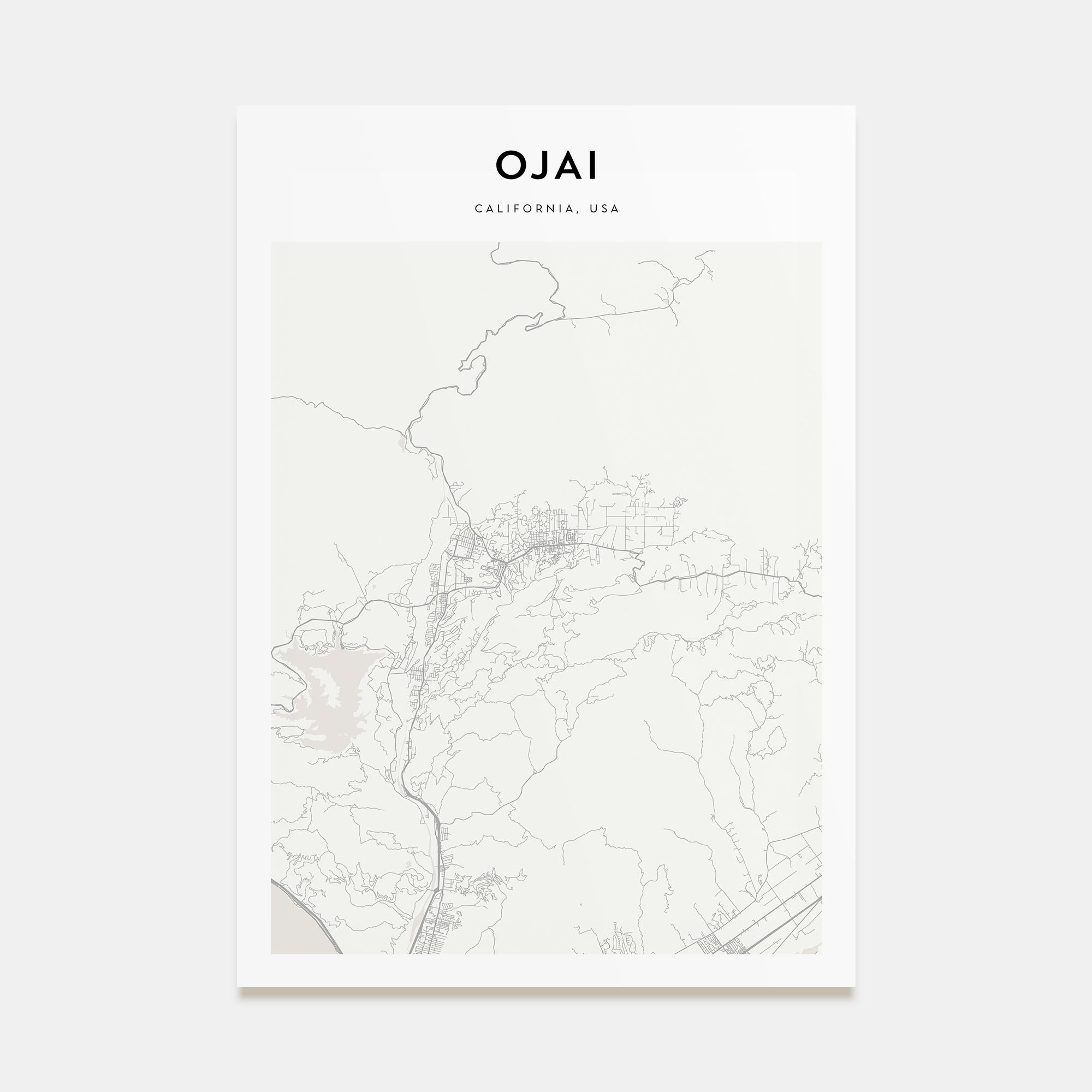 Ojai Map Portrait Poster