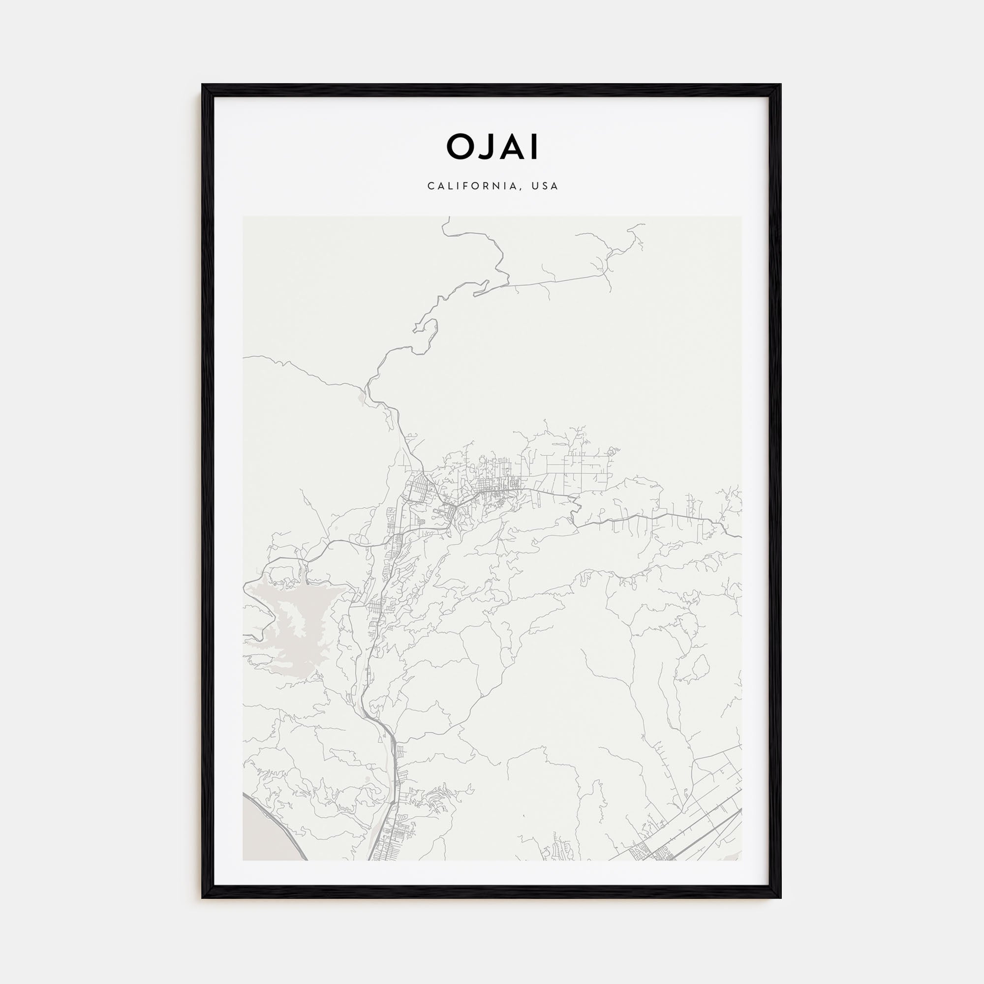Ojai Map Portrait Poster