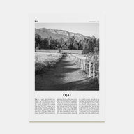 Ojai Travel B&W Poster
