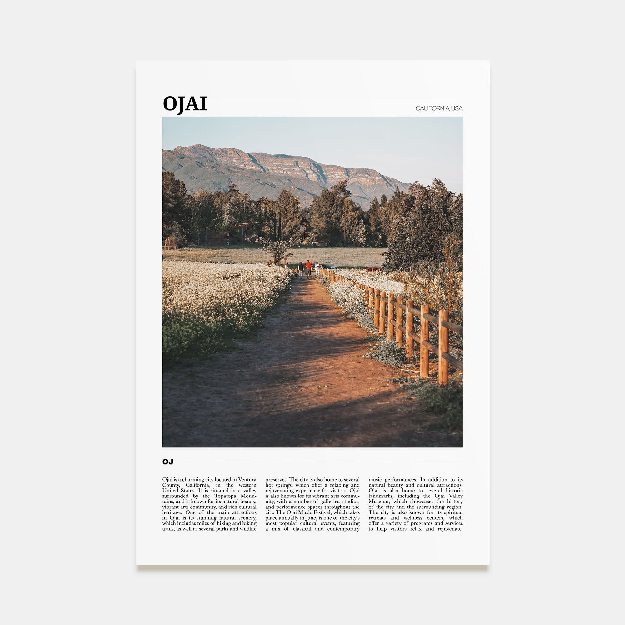 Ojai Travel Color Poster