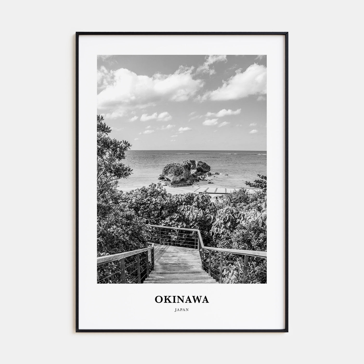 Okinawa Portrait B&W Poster