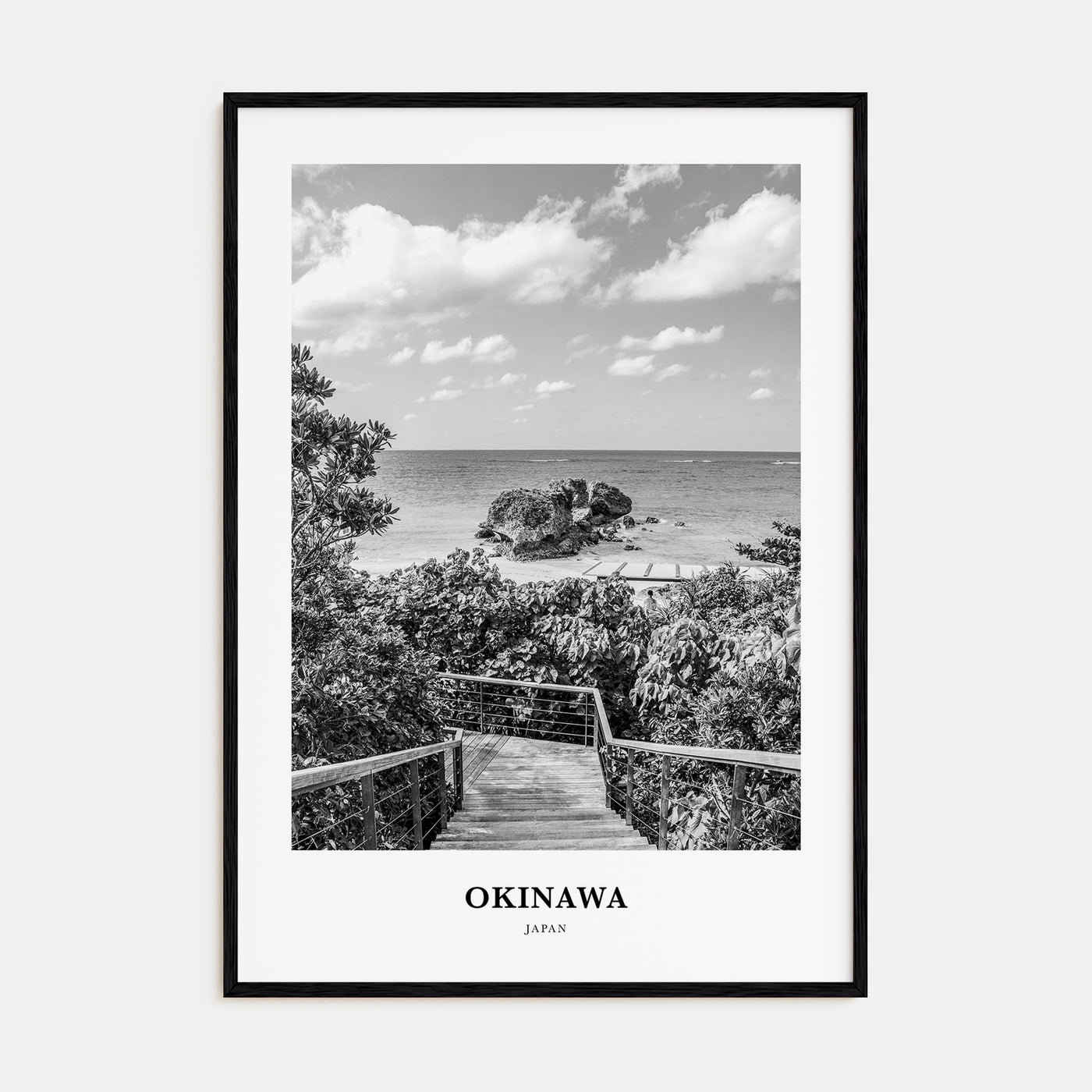 Okinawa Portrait B&W Poster