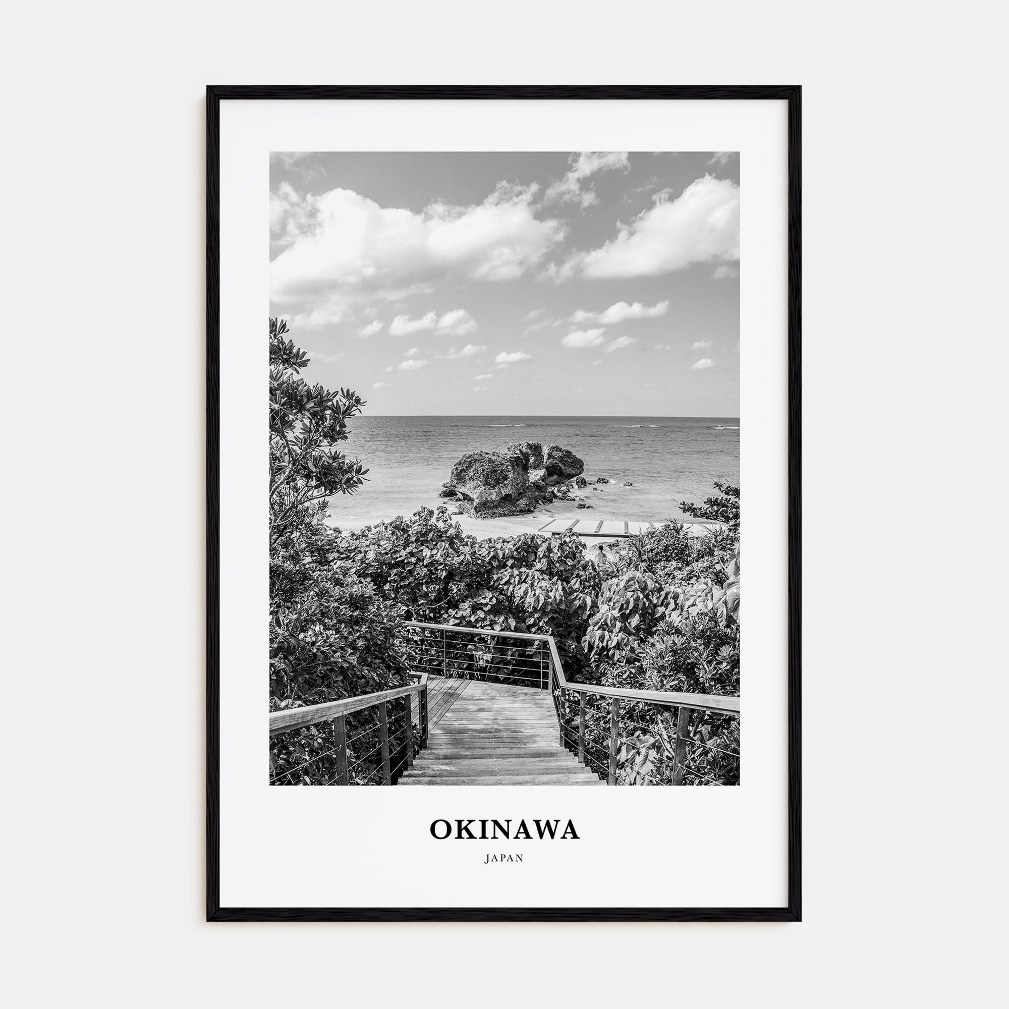 Okinawa Portrait B&W Poster