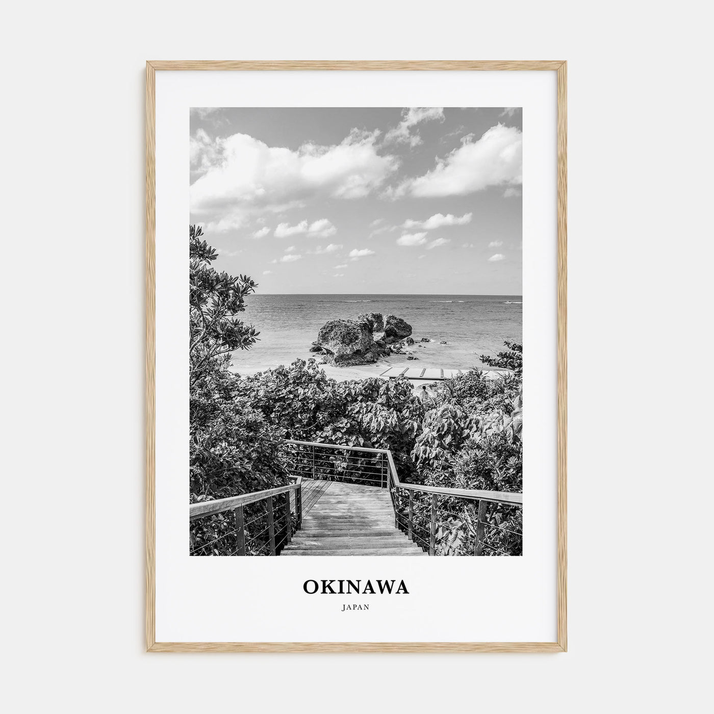 Okinawa Portrait B&W Poster