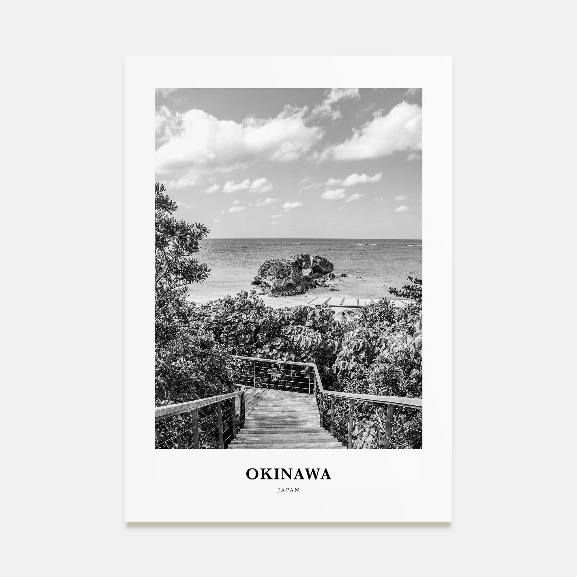 Okinawa Portrait B&W Poster