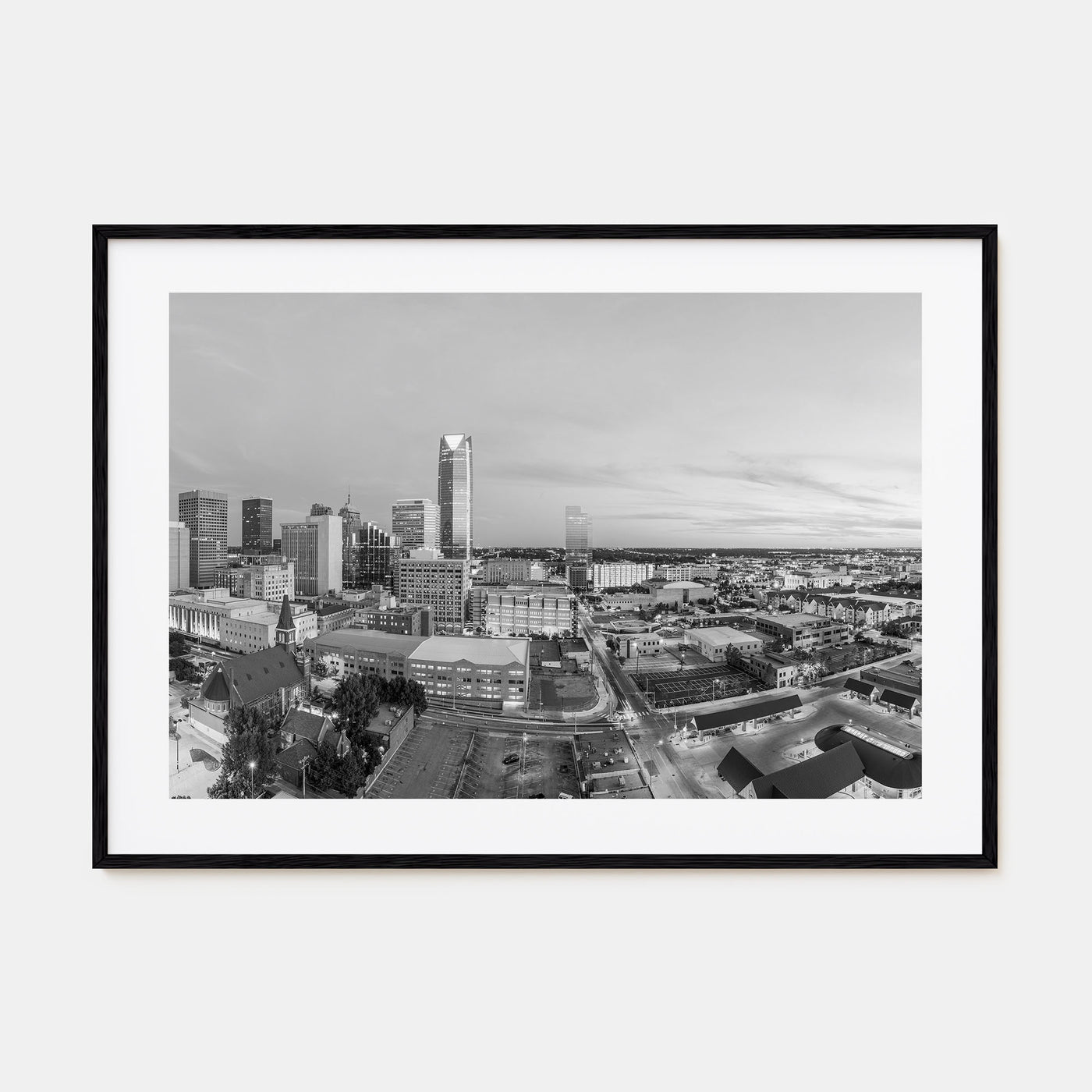 Oklahoma City Landscape B&W Poster