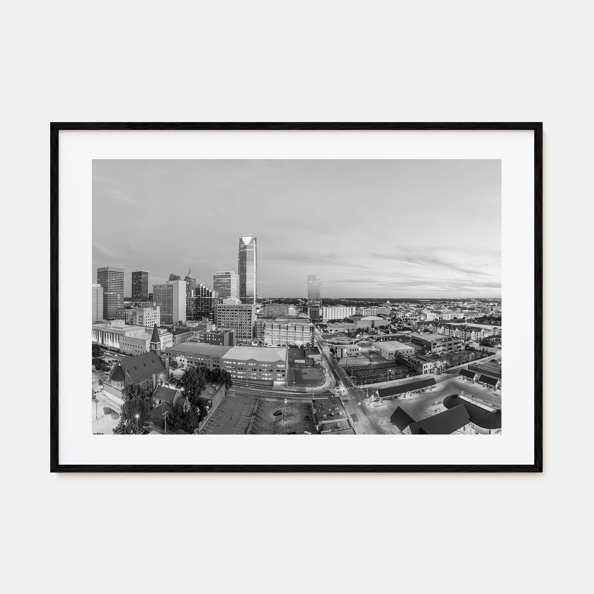 Oklahoma City Landscape B&W Poster