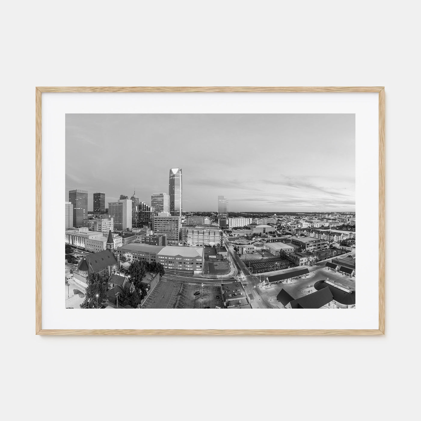 Oklahoma City Landscape B&W Poster