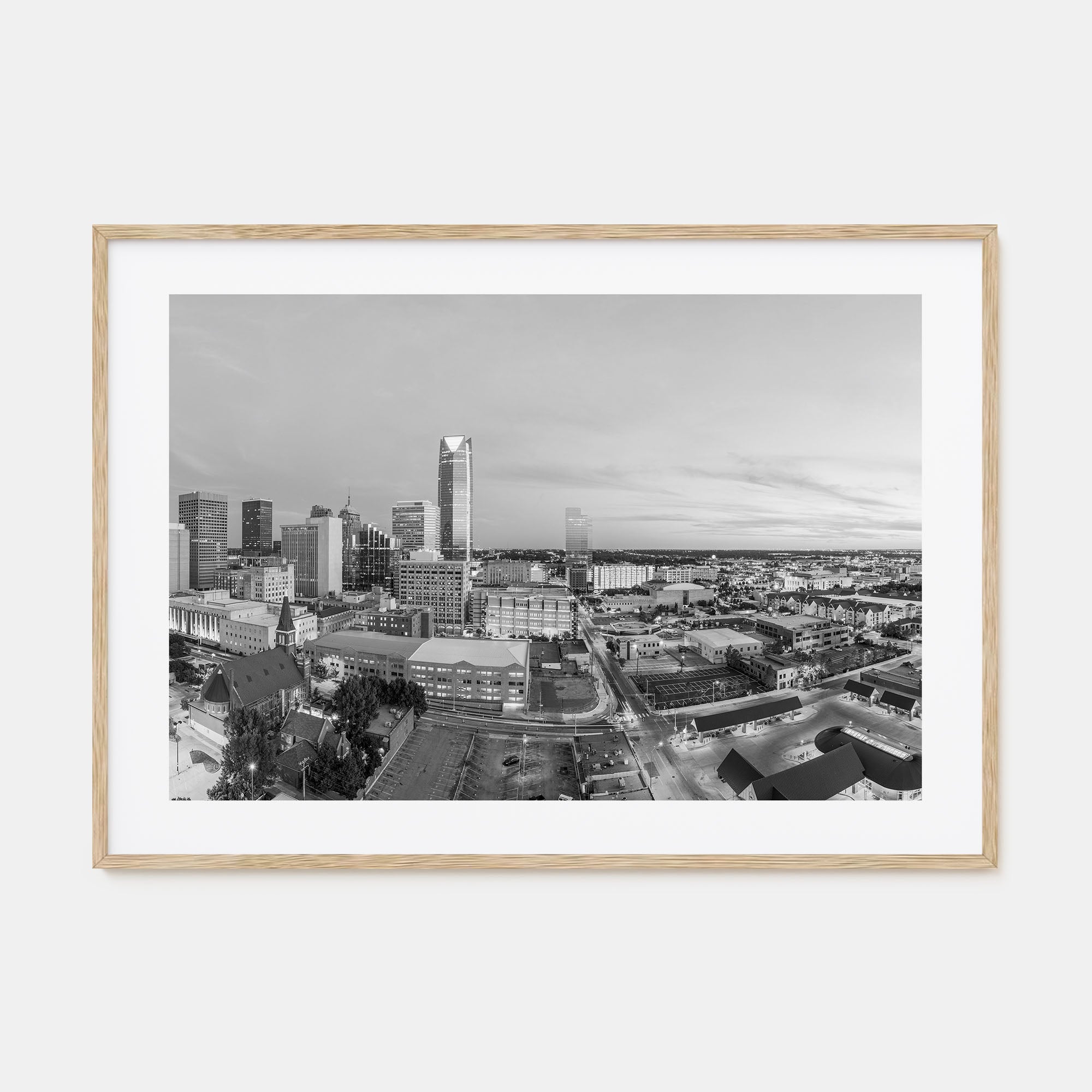 Oklahoma City Landscape B&W Poster