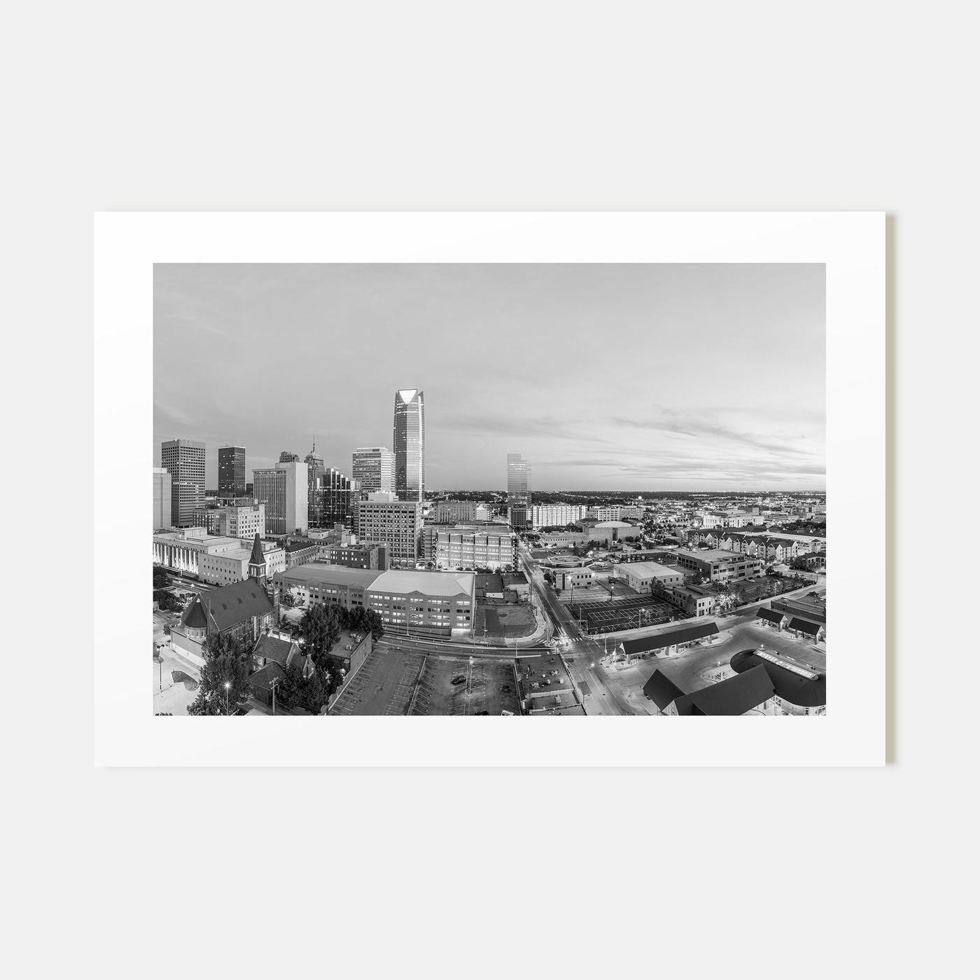 Oklahoma City Landscape B&W Poster