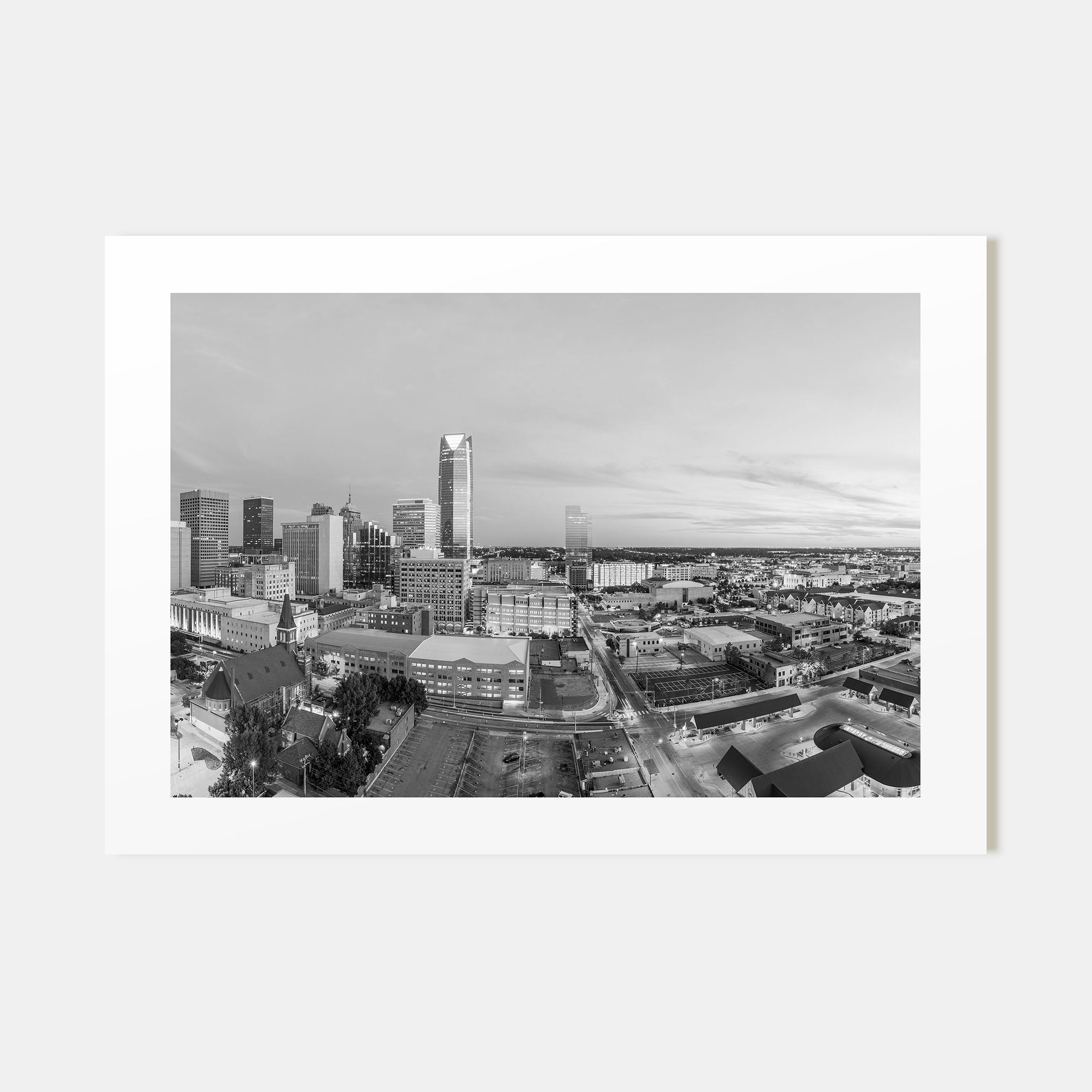 Oklahoma City Landscape B&W Poster