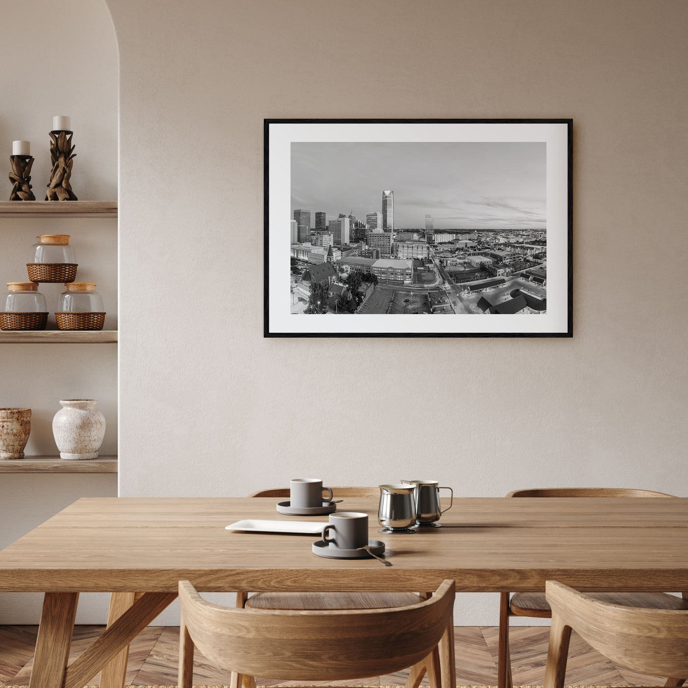 Oklahoma City Landscape B&W Poster