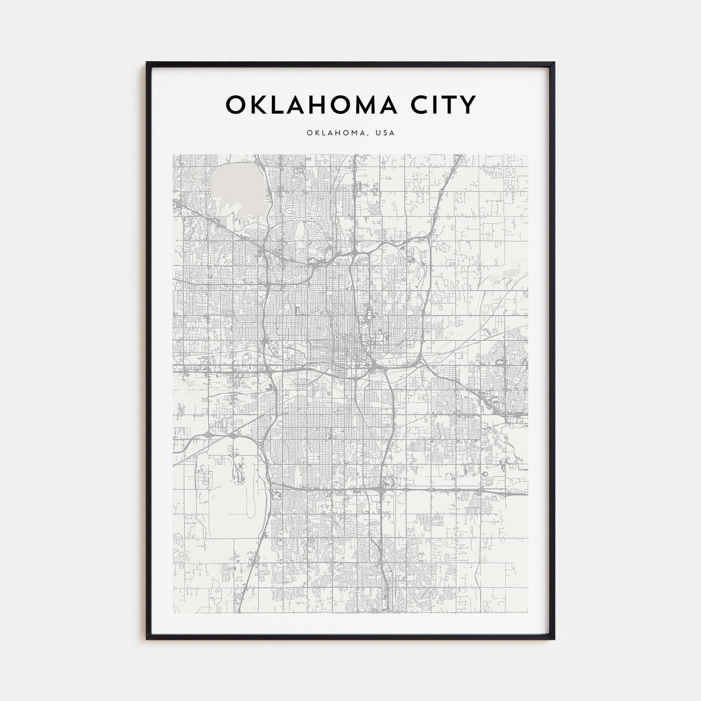 Oklahoma City Map Portrait Poster