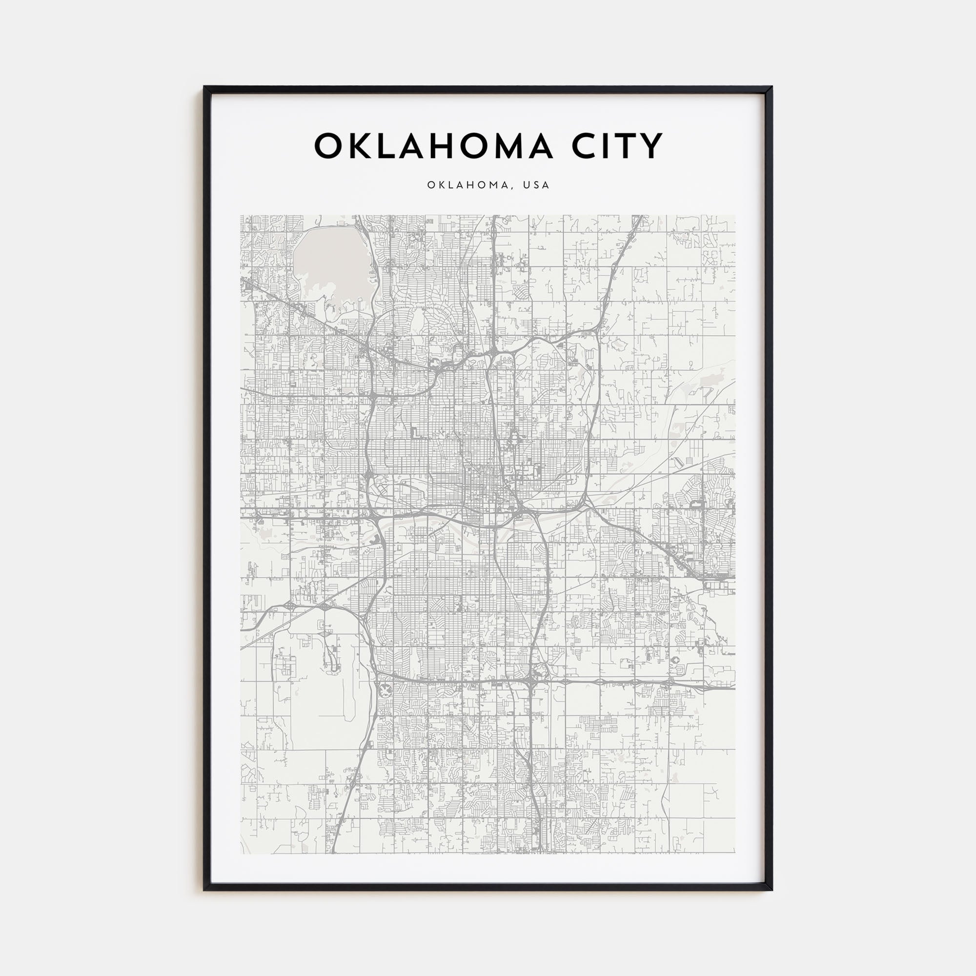 Oklahoma City Map Portrait Poster