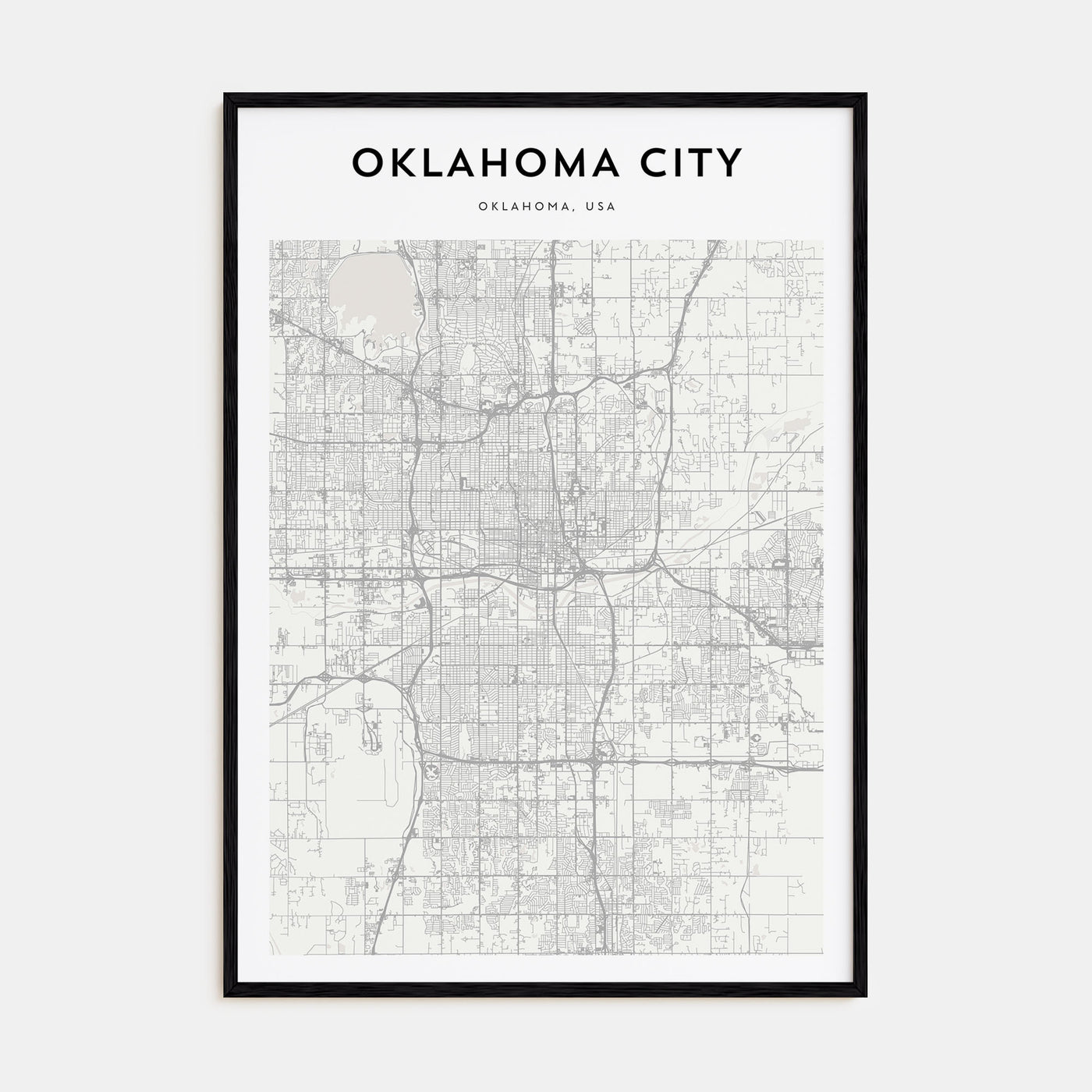 Oklahoma City Map Portrait Poster