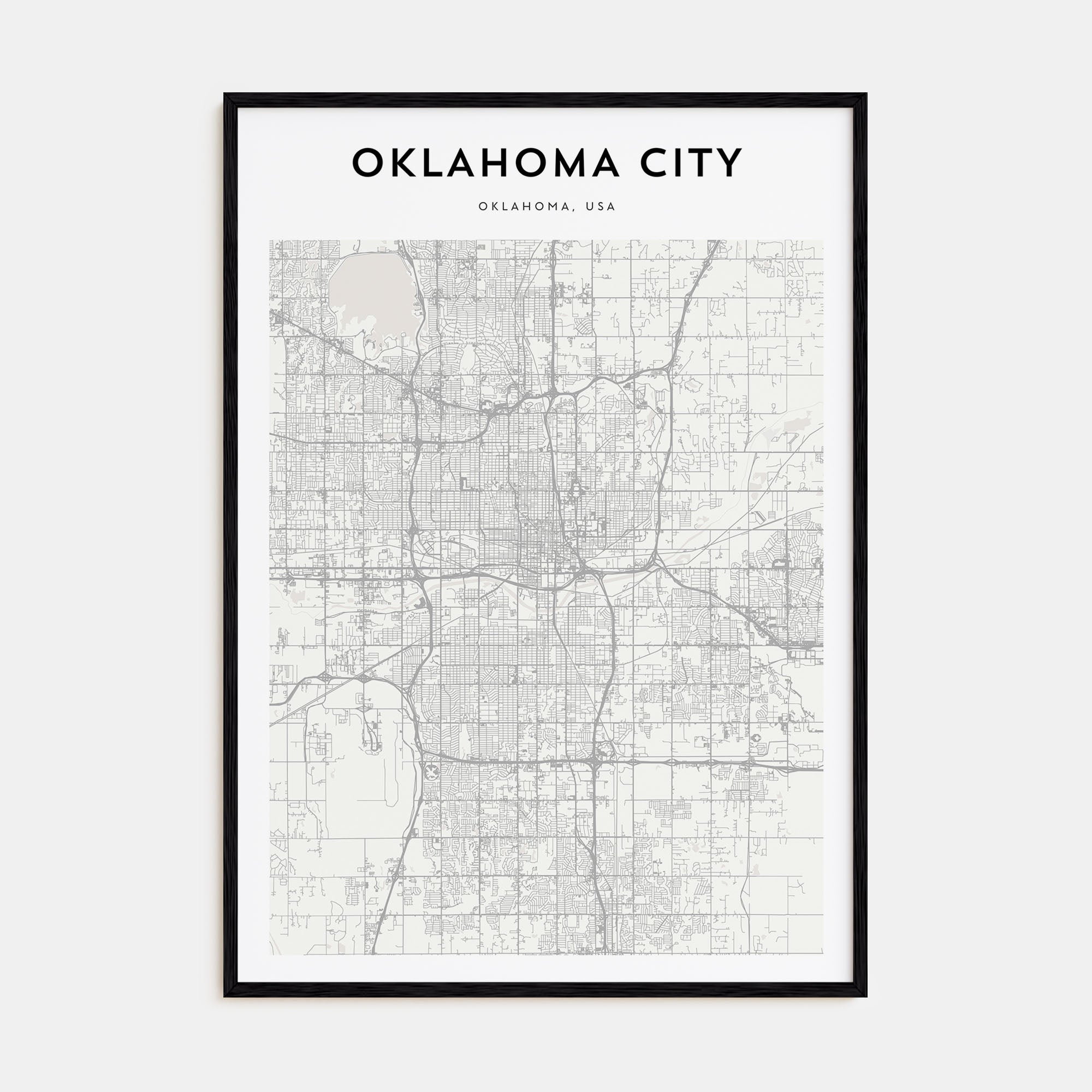 Oklahoma City Map Portrait Poster