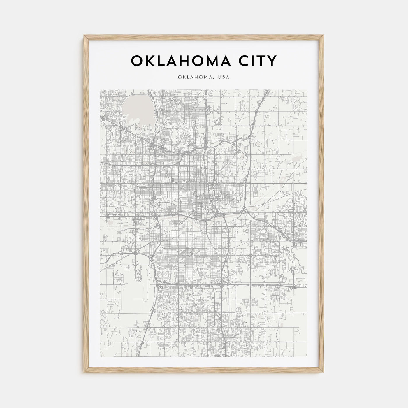 Oklahoma City Map Portrait Poster
