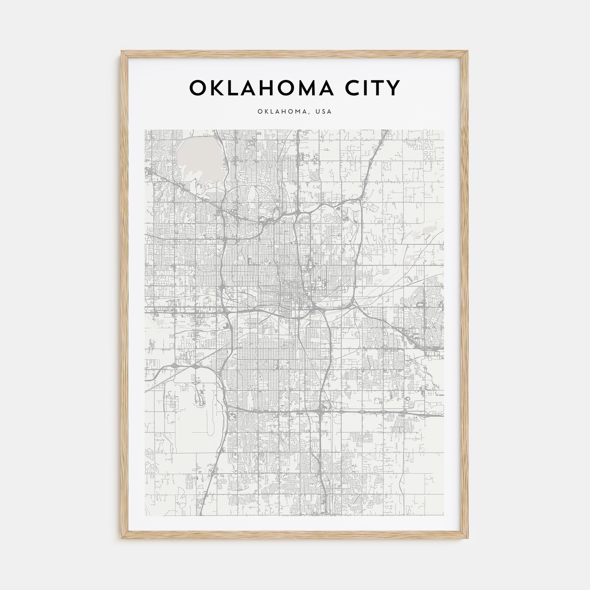 Oklahoma City Map Portrait Poster