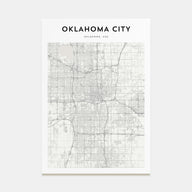 Oklahoma City Map Portrait Poster