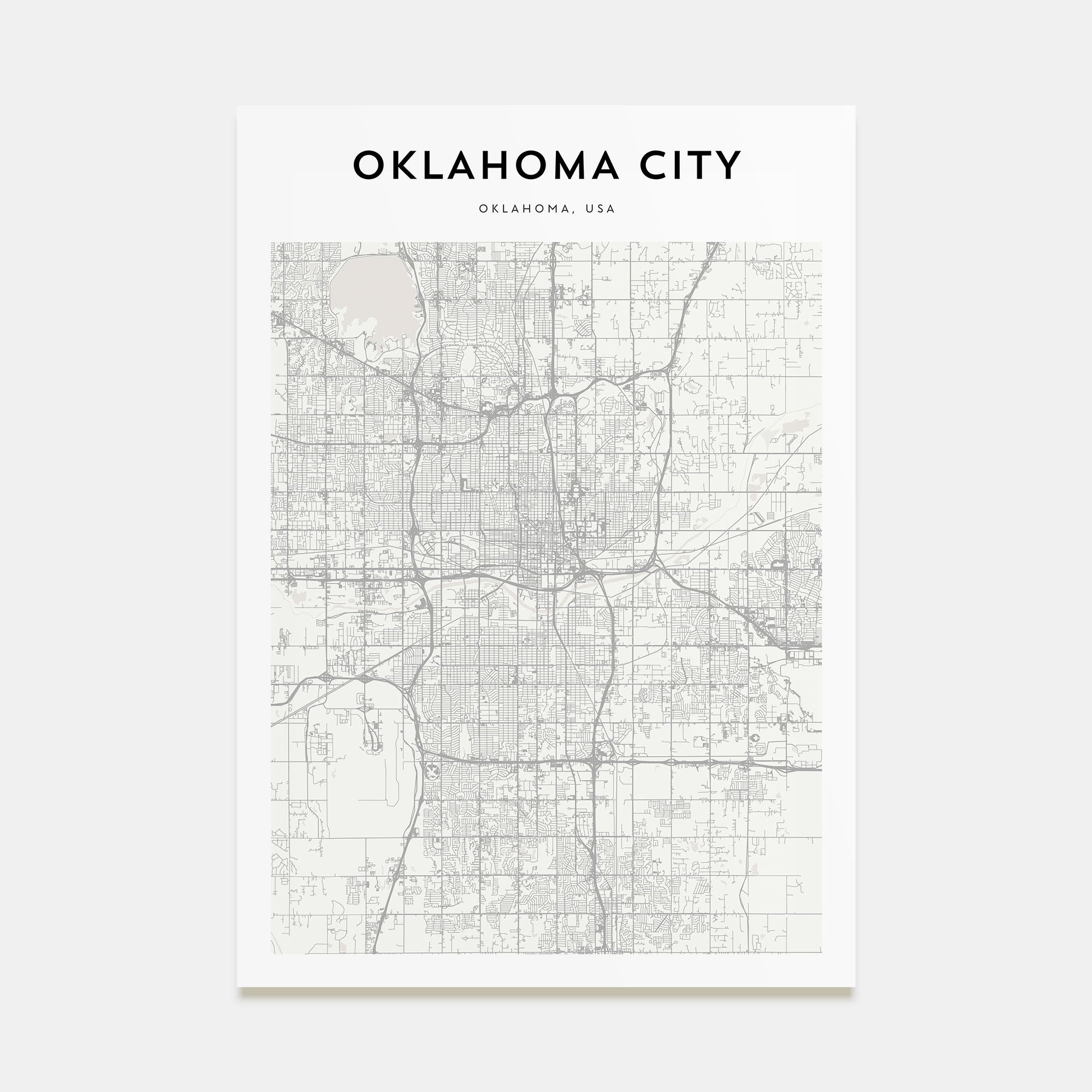 Oklahoma City Map Portrait Poster